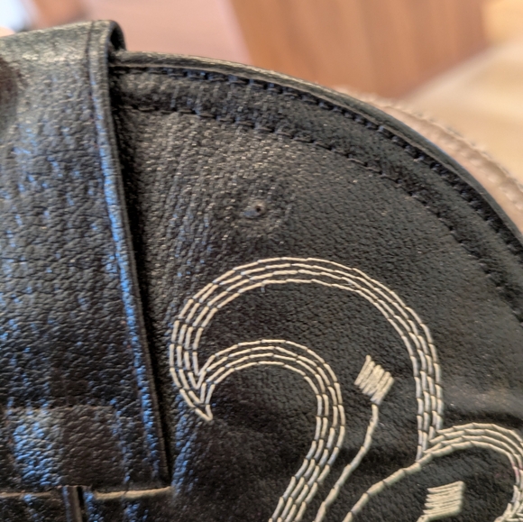 Toro Palomo -  Black Cowboy Boots With White Embroidery - Size 8 - Picture 6 of 11